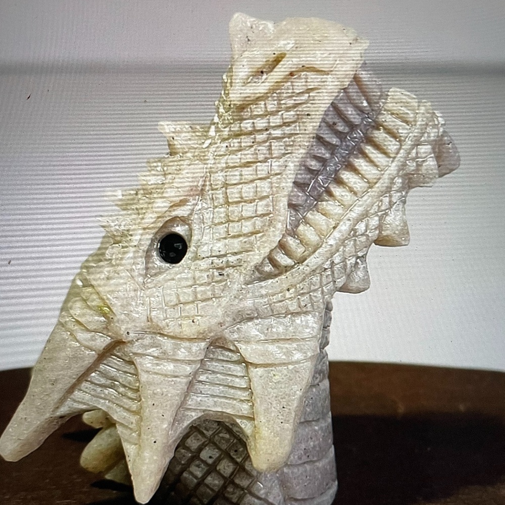 Quartz Crystal Hand Carved Dragon Head
